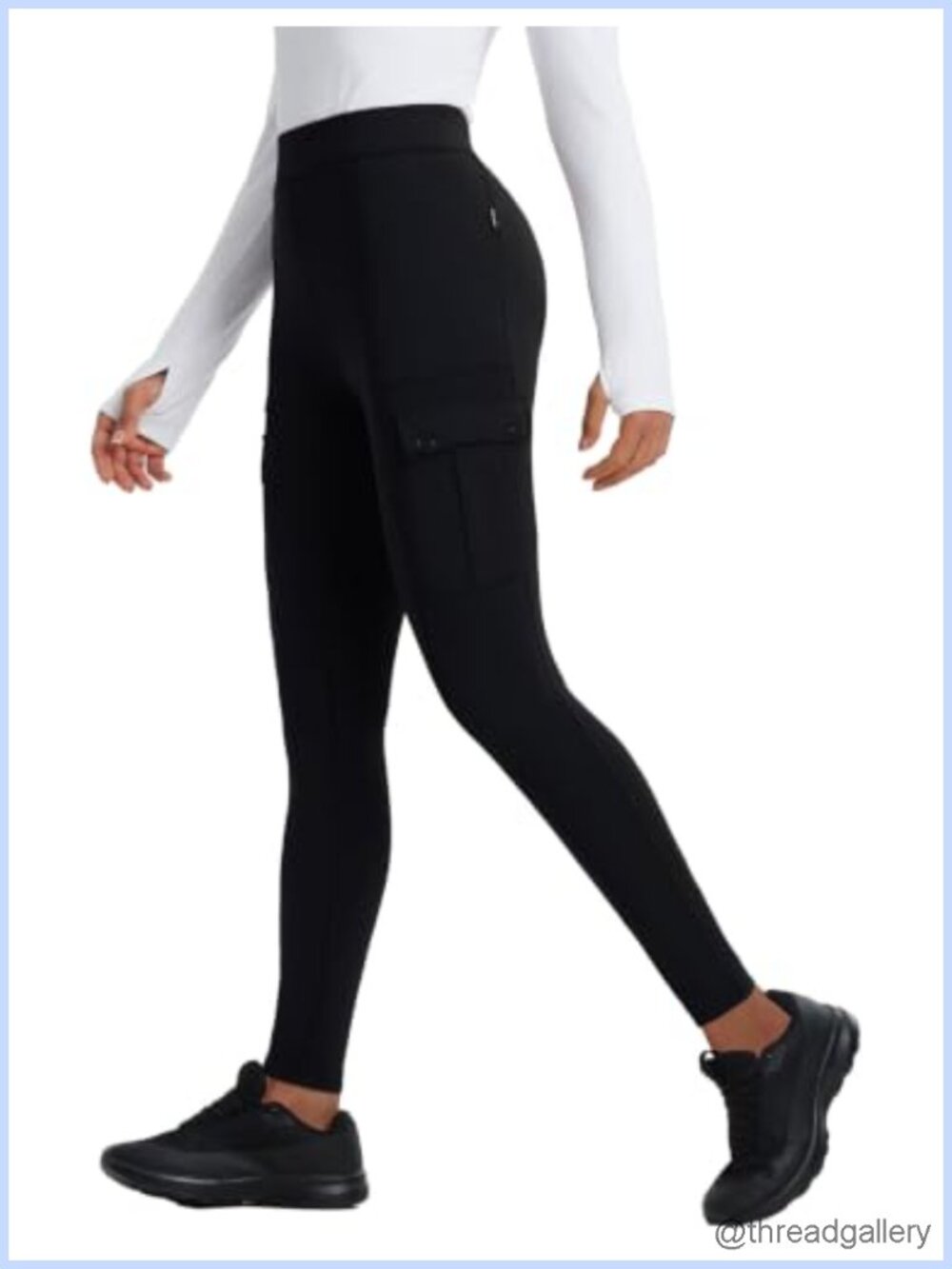 Fleece Lined Leggings Cargo Pockets Waterproof Women's